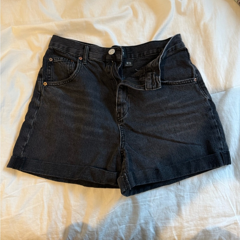 BDG Black Jean Mom Shorts